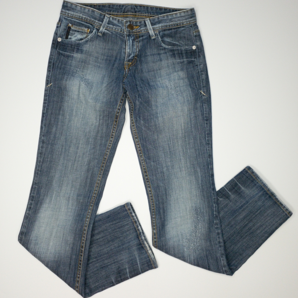 Armani Exchange Light Destroy Straight Leg Jeans Size 4 Short